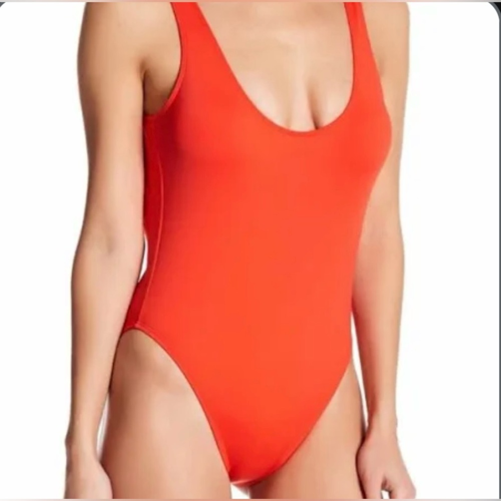 BRAND NEW red one piece bathing suit